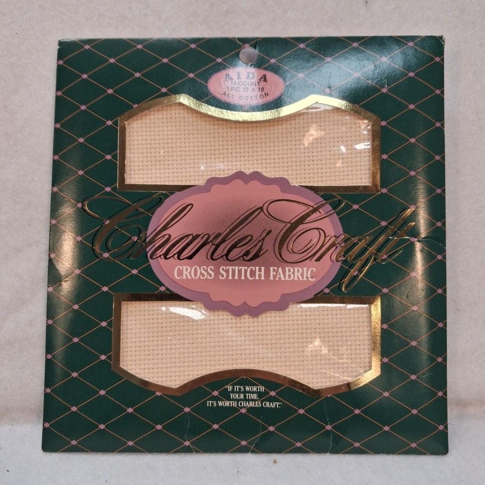 Charles Craft Cross Stitch Fabric 12x18 CR-5463 Blush 14 Count Aida Cotton NEW‎